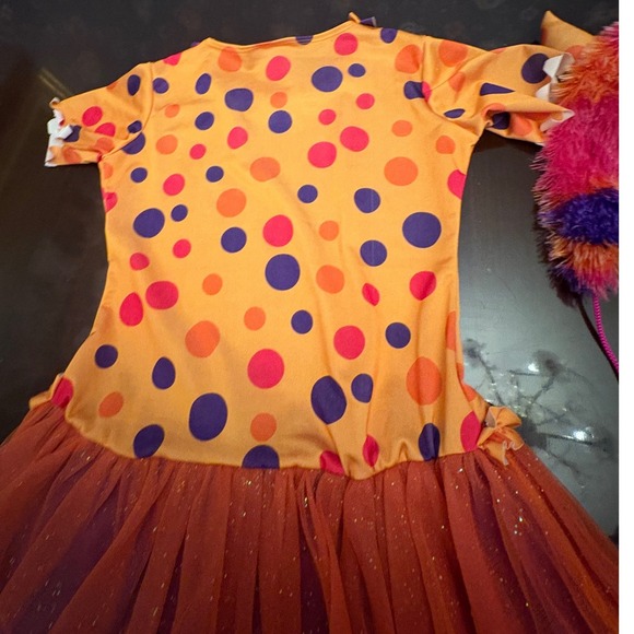 Monster Costume Dress Up Halloween Outfit Hat & Sleeves Orange Purple Kids - Picture 14 of 15